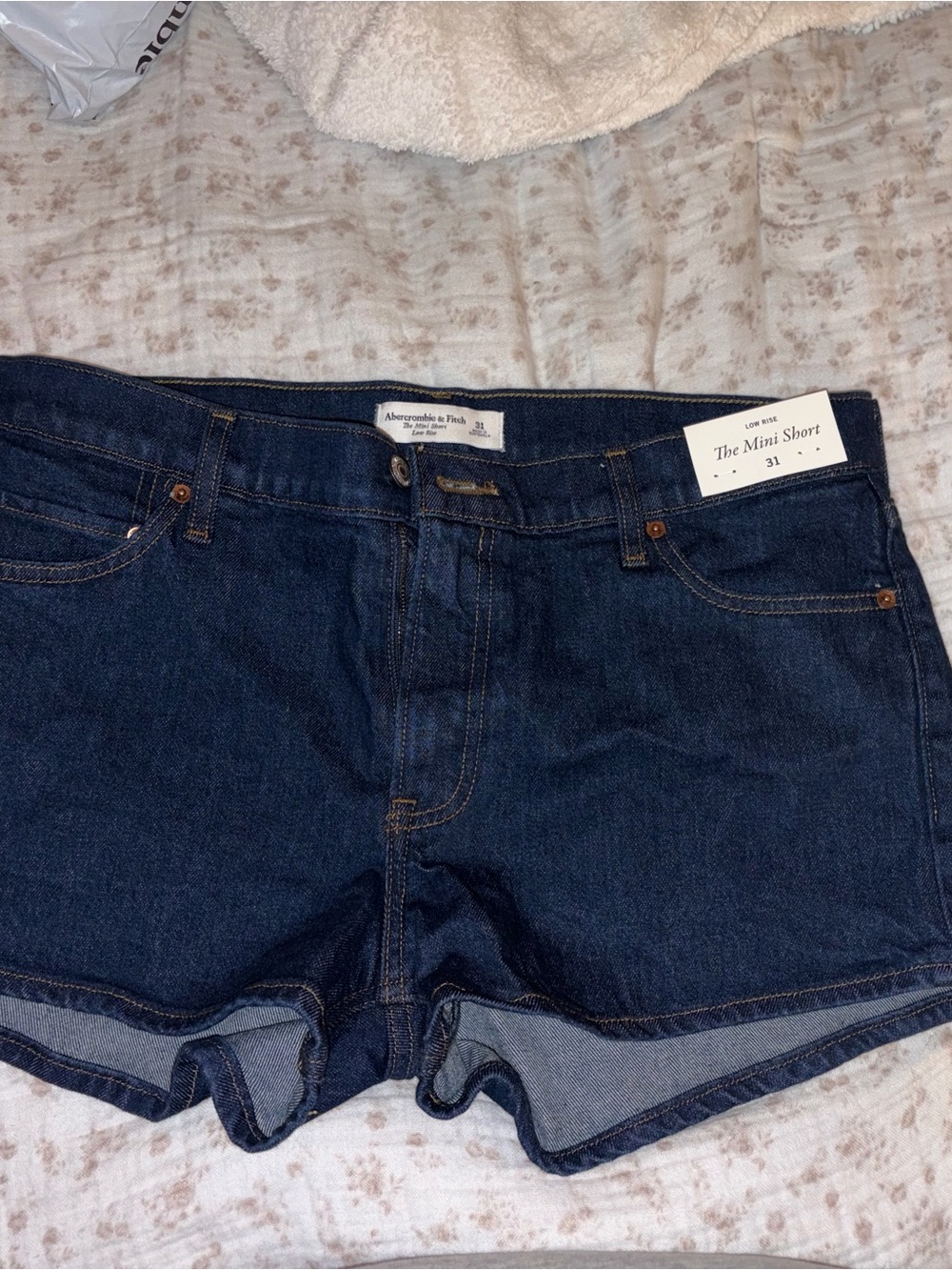 Abercrombie & Fitch Dark Blue Low Rise Denim Mini Shorts - The Mini Short